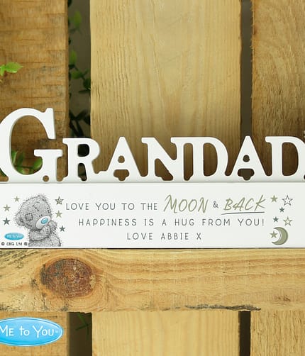 Personalised Me To You Moon and Back Wooden Grandad Ornament - ItJustGotPersonal.co.uk