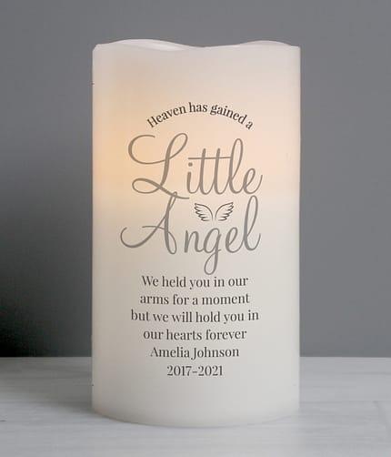 Personalised Little Angel LED Candle - ItJustGotPersonal.co.uk
