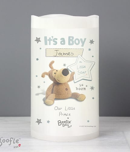 Personalised Boofle It's a Boy Nightlight LED Candle - ItJustGotPersonal.co.uk