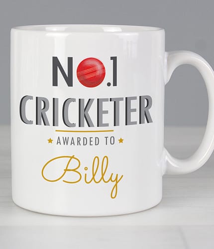 Personalised No.1 Cricketer Mug - ItJustGotPersonal.co.uk