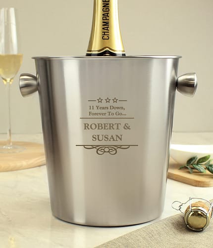 Personalised Decorative Stainless Steel Ice Bucket - ItJustGotPersonal.co.uk