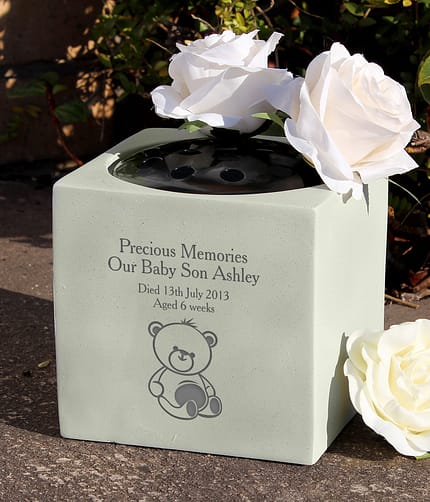 Personalised Teddy Bear Memorial Vase - ItJustGotPersonal.co.uk