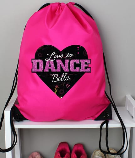 Personalised 'Live to Dance' Pink Kit Bag - ItJustGotPersonal.co.uk