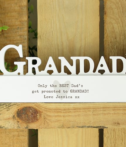 Personalised Free Text Heart Wooden Grandad Ornament - ItJustGotPersonal.co.uk