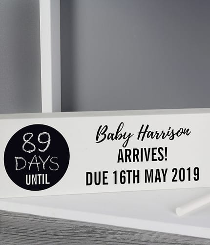Personalised Classic Chalk Countdown Wooden Block Sign - ItJustGotPersonal.co.uk