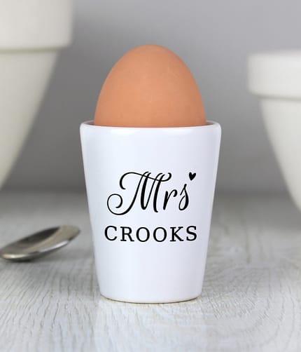 Personalised Mrs Egg Cup - ItJustGotPersonal.co.uk