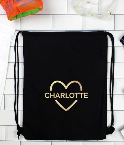 Personalised Gold Heart Kit Bag - ItJustGotPersonal.co.uk