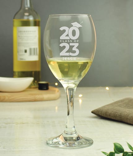 Personalised Class of Graduation Wine Glass - ItJustGotPersonal.co.uk