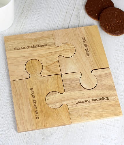 Personalised Message Jigsaw Coasters - ItJustGotPersonal.co.uk