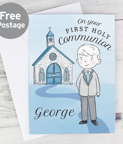 Personalised Boys First Holy Communion Card - ItJustGotPersonal.co.uk