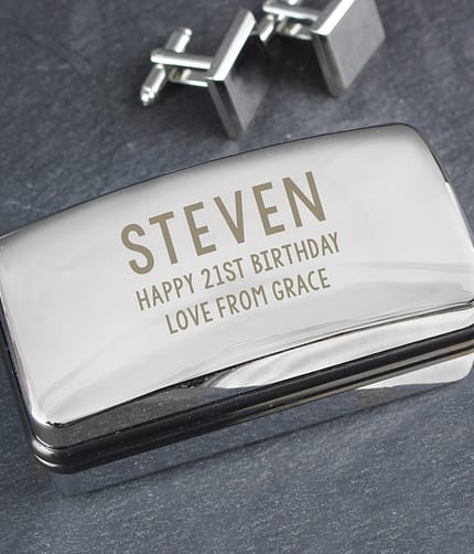 Personalised Free Text Cufflink Box - ItJustGotPersonal.co.uk