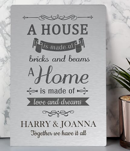 Personalised 'A House Is Made Of...' Metal Sign - ItJustGotPersonal.co.uk