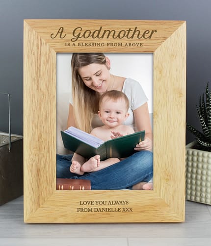 Personalised Godmother 5x7 Wooden Photo Frame - ItJustGotPersonal.co.uk