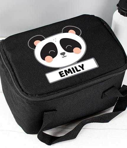 Personalised Panda Black Lunch Bag - ItJustGotPersonal.co.uk
