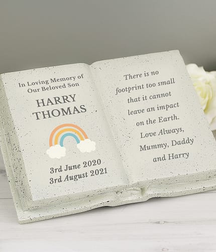 Personalised Rainbow Memorial Book - ItJustGotPersonal.co.uk