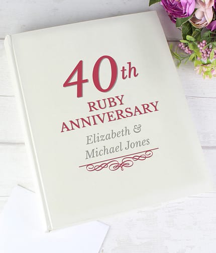 Personalised 40th Ruby Anniversary Traditional Photo Album - ItJustGotPersonal.co.uk