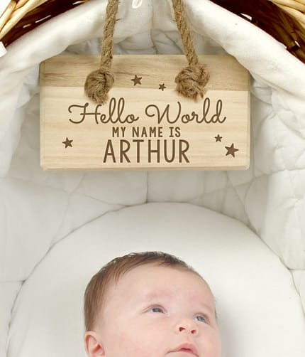 Personalised Hello World Wooden Sign - ItJustGotPersonal.co.uk