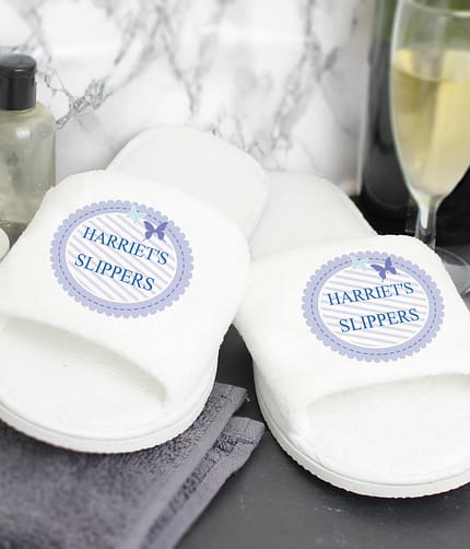 Personalised Butterfly Velour Slippers - ItJustGotPersonal.co.uk
