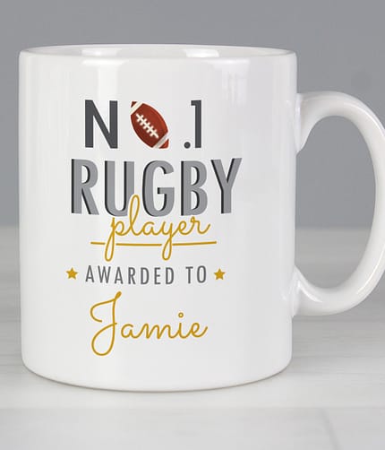 Personalised No.1 Rugby Player Mug - ItJustGotPersonal.co.uk