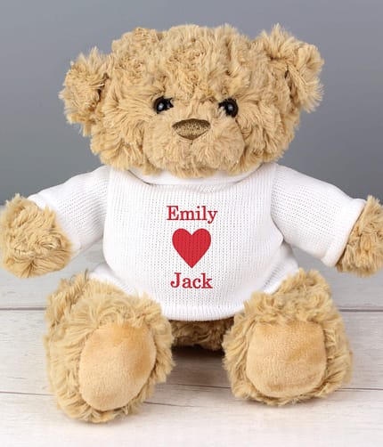 Personalised Love Heart Teddy Bear - ItJustGotPersonal.co.uk