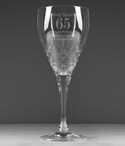 Personalised Big Age Cut Crystal Wine Glass - ItJustGotPersonal.co.uk