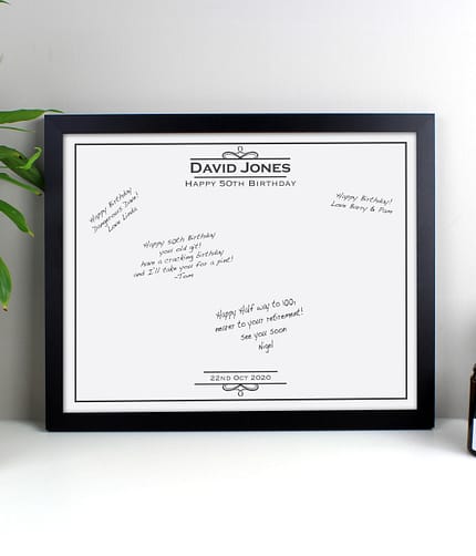 Personalised Occasion Black Signing Framed Print - ItJustGotPersonal.co.uk
