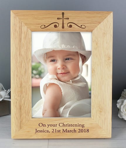 Personalised Religious Swirl 5x7 Wooden Photo Frame - ItJustGotPersonal.co.uk