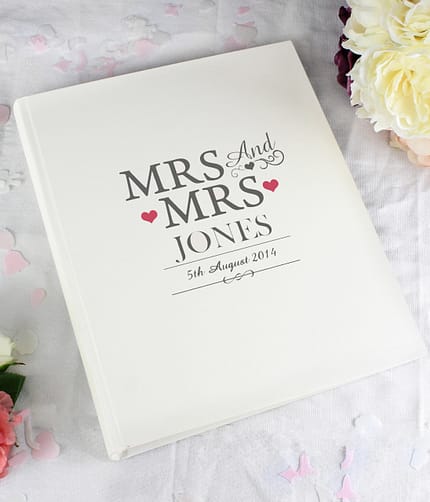 Personalised Mrs & Mrs Traditional Photo Album - ItJustGotPersonal.co.uk