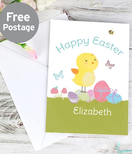 Personalised Easter Meadow Chick Card - ItJustGotPersonal.co.uk