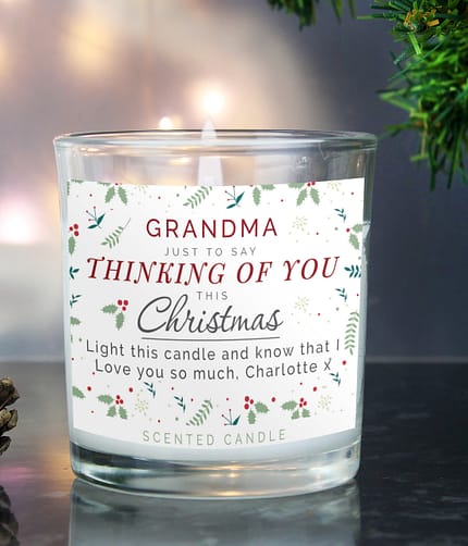 Personalised Thinking of You Christmas Scented Jar Candle - ItJustGotPersonal.co.uk
