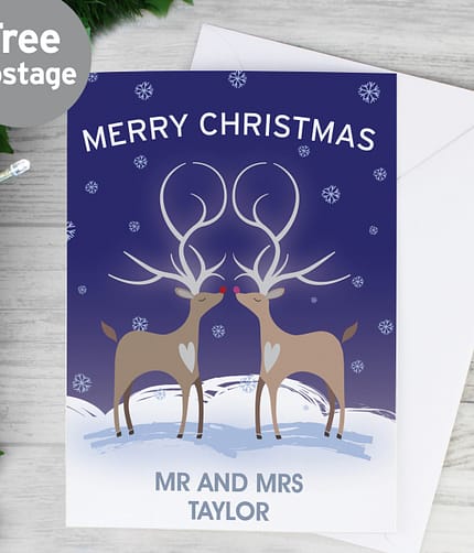 Personalised Reindeer Couple Card - ItJustGotPersonal.co.uk