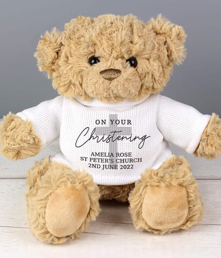 Personalised On Your Christening Teddy Bear - ItJustGotPersonal.co.uk
