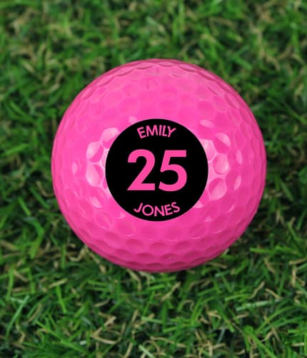 Personalised Big Age Pink Golf Ball - ItJustGotPersonal.co.uk