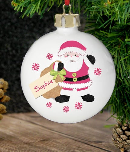 Personalised Felt Stitch Santa Bauble - ItJustGotPersonal.co.uk