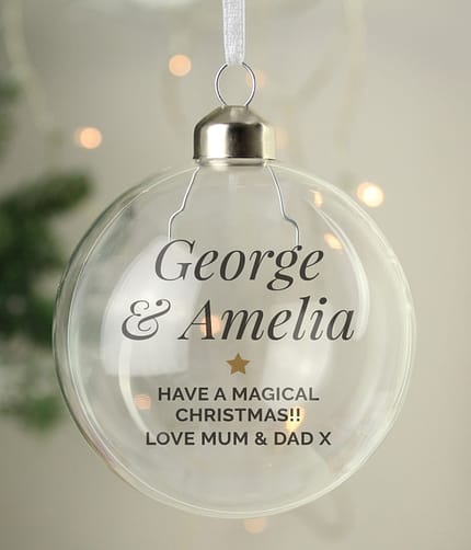 Personalised Gold Star Glass Bauble - ItJustGotPersonal.co.uk