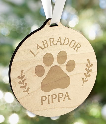 Personalised Dog Breed Round Wooden Bauble - ItJustGotPersonal.co.uk