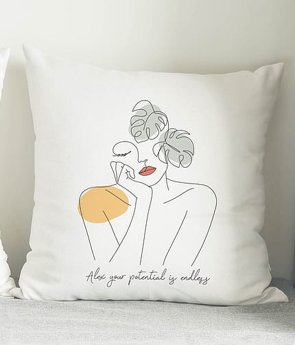 Personalised Fleur Line Art Cushion - ItJustGotPersonal.co.uk