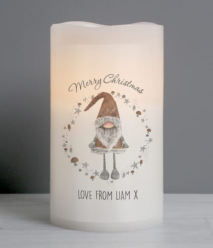 Personalised Christmas Gonk LED Candle - ItJustGotPersonal.co.uk