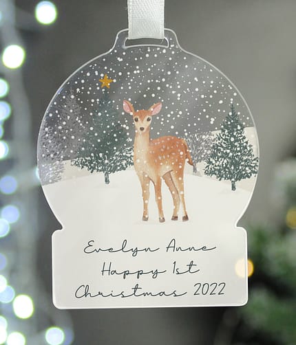 Personalised A Winter's Night Acrylic Snowglobe Decoration - ItJustGotPersonal.co.uk