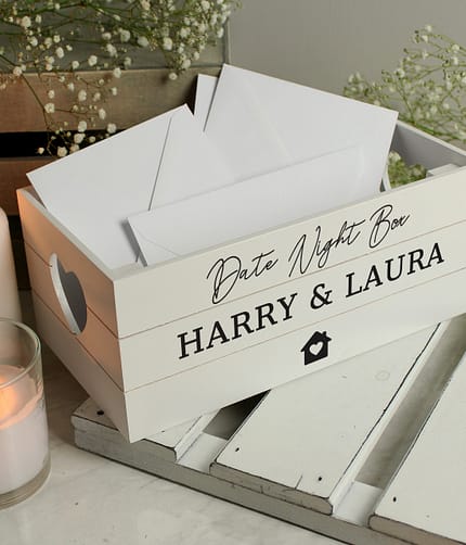 Personalised Home White Wooden Crate - ItJustGotPersonal.co.uk