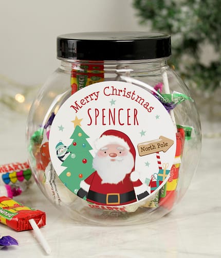 Personalised Santa Sweet Jar - ItJustGotPersonal.co.uk