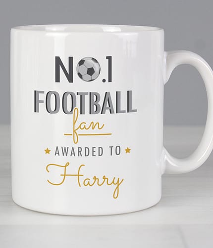 Personalised No.1 Football Fan Mug - ItJustGotPersonal.co.uk