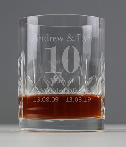 Personalised Big Age Cut Crystal Whisky Tumbler - ItJustGotPersonal.co.uk
