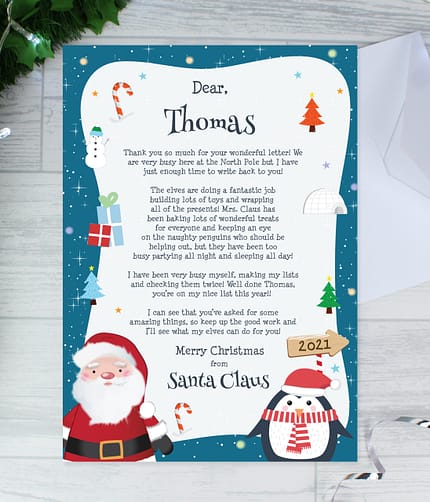 Personalised Christmas Penguin Letter - ItJustGotPersonal.co.uk