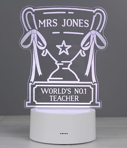 Personalised Trophy LED Colour Changing Night Light - ItJustGotPersonal.co.uk