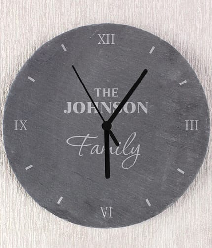 Personalised Family Slate Clock - ItJustGotPersonal.co.uk