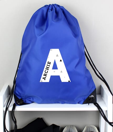 Personalised Initial Blue Kit Bag - ItJustGotPersonal.co.uk