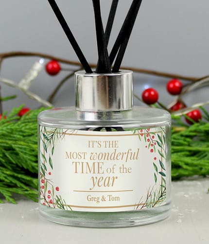 Personalised 'Wonderful Time of The Year' Christmas Reed Diffuser - ItJustGotPersonal.co.uk