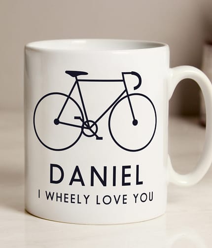 Personalised I Wheely Love You Bike Mug - ItJustGotPersonal.co.uk