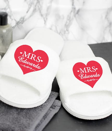 Personalised Mrs Velour Slippers - ItJustGotPersonal.co.uk